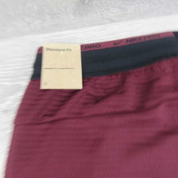 Nike Pro Dri-FIT Fleece Fitness Pants Men's Size Medium Maroon Black NEW - Picture 7 of 13